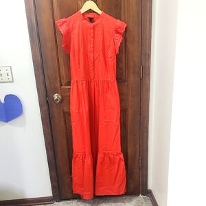 Who What Wear Womens Orange Maxi Dress NWT Size Large